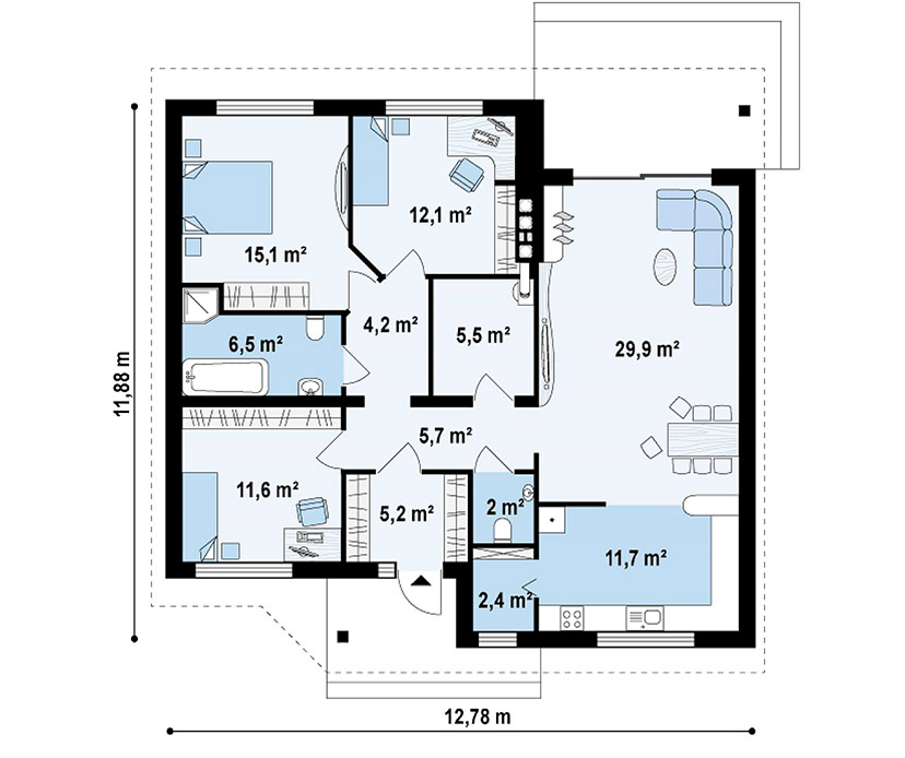работы устройства проекты одноэтажных домов с 3я спальнями 100-130кв продаже дач Тобольском